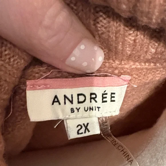 ANDREE BY UNIT Dusty Rust Turtleneck Sweater - Picture 2 of 7